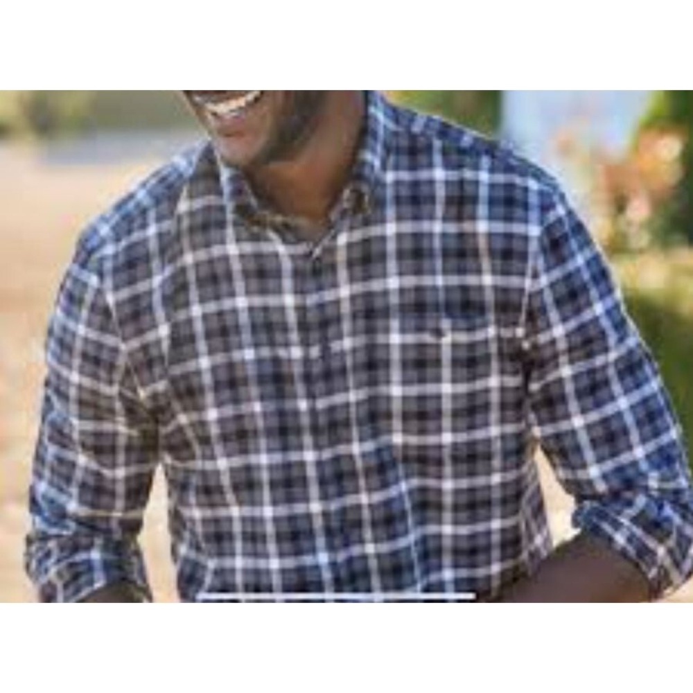 Johnnie-O Denali Laguna Blue Check Flannel Shirt Mens Small S JMWL 7960 NEW